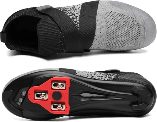 Vista 5 de Zapatos de ciclismo unisex compatibles con Peloton Bike y SPD Indoor Road Riding Ciclismo Zapatos de bicicleta con tacos Delta incluidos