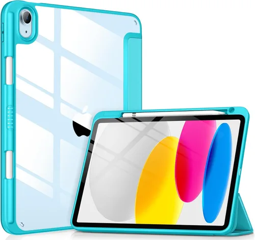 Vista 35 de DTTOCASE - Funda para iPad de 10.ª generación de 2022, 10.9”, reverso transparente y marco de poliuretano termoplástico antigolpes