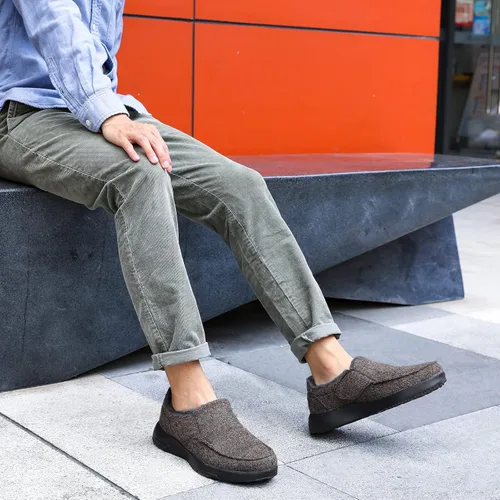 Vista 3 de OrthoComfoot Mens Slippers with Arch Support,Plantar Fasciitis Orthopedic House ShoesSlip On Moccasin Slippers for Indoor Outdoor