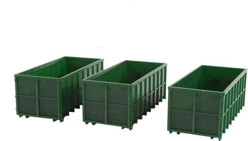 Vista 3 de Walthers SceneMaster Contenedores de basura grandes-Green pkg(3) 949-4100 HO Scale Model Railroad - Kit de escenario