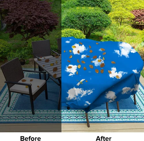 Vista 31 de Fundas para muebles de patio, impermeables, resistentes a los rayos UV, resistentes a los rayos UV, para exteriores, mesa redonda y rectangular