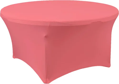 Vista 4 de Simply Elegant Mantel redondo ajustable de elastano Mantel para mesa de banquete, mantel de poliéster y elastano, para cumpleaños, quinceañera