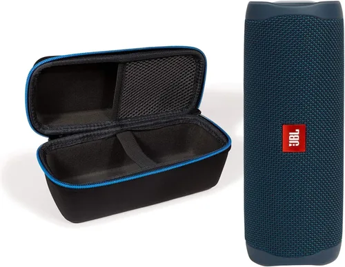 Vista 16 de JBL Flip 5 - Parlante portátil inalámbrico Bluetooth impermeable con estuche rígido protector divvi!. Negro