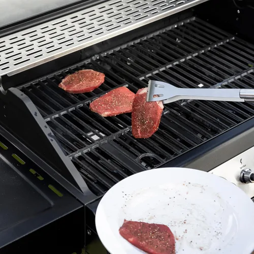 Vista 3 de SG5003H - Parrilla de gas de 4 quemadores con quemador lateral con tapa, parrilla de gas propano estilo gabinete, salida de 49,000 BTU para patio al