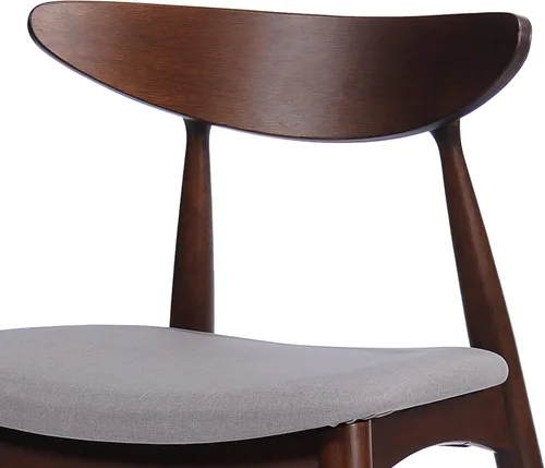 Vista 9 de Christopher Knight Home Barron - Juego de comedor de tela y madera de nogal, juego de 5 piezas, gris claro / nogal