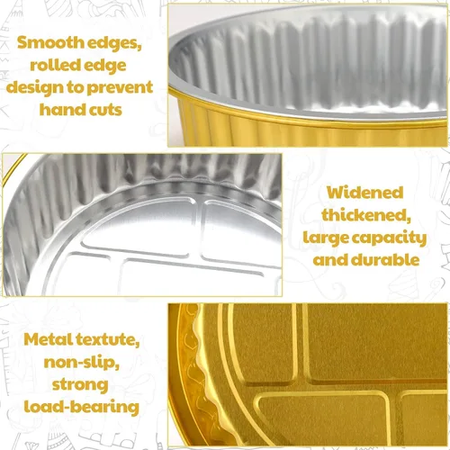 Vista 3 de Zhehao 20 sartenes de papel de aluminio con tapas, 2 moldes desechables de papel de aluminio más grueso y resistente, recipientes de alimentos