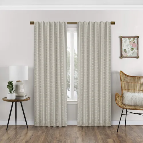 Vista 8 de ECLIPSE Absolute Zero Nora - Cortinas opacas con aislamiento térmico y bolsillo para cortinero, para dormitorio, panel individual, 50 x 95 pulgadas