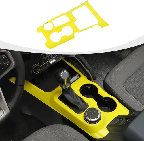 Vista 12 de RAZPOY Ajuste de panel de cambio Panel de centro de consola Portavasos Compatible con Ford Bronco Sport 2021-2024, Negro