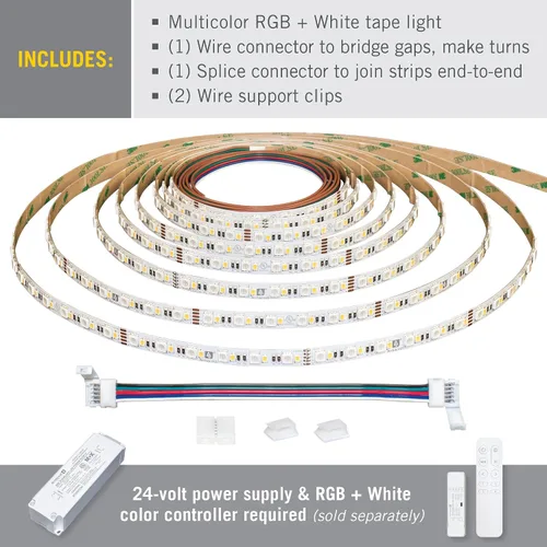Vista 2 de Armacost Lighting RibbonFlex Pro - Cinta de luz LED multicolor y blanca de 60 + 60 LEDs/m, 8.2 pies (8.2 ft) (624210)