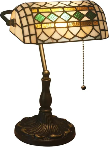 Vista 13 de Lámpara de escritorio Bankers Lámpara, Vintage, Mesa, Lámparas de noche, Lectura para Oficina de Estudio, Base de Aleación, W11 H15, Barroco Verde