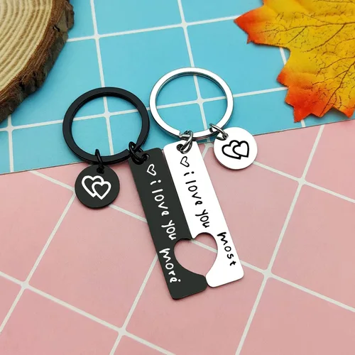 Vista 4 de Heigebi Couple Keychain Gifts for Boyfriend Girlfriend Husband Wife Valentine's Day Anniversary Birthday Wedding Presents