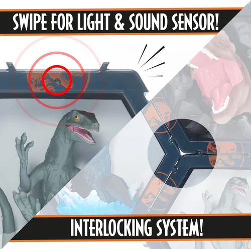 Vista 4 de WOW! PODS Jurassic World Camp Cretaceous SFX Velociraptor Blue Figura iluminada con efectos de sonido Mercancía oficial de Fallen Kingdom