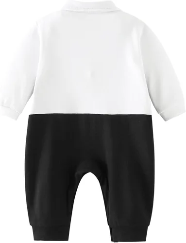 Vista 2 de Trajes de traje de bebé, mameluco de una pieza, manga larga, esmoquin y boina y corbatín