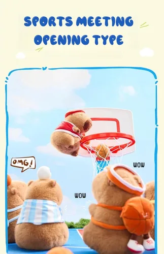 Vista 4 de RichRabbit Lindo juguete de peluche de Capybara de fútbol suave juguete lindo regalo de los niños marrón 9 pulgadas