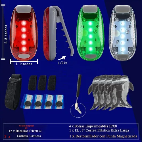 Vista 4 de Amzonly 4Pack Kayak Lights with IPX8 Fish-shaped Waterproof Bag, Battery Operated Navigation Lights for Night Kayaking, Clip on for Paddle board