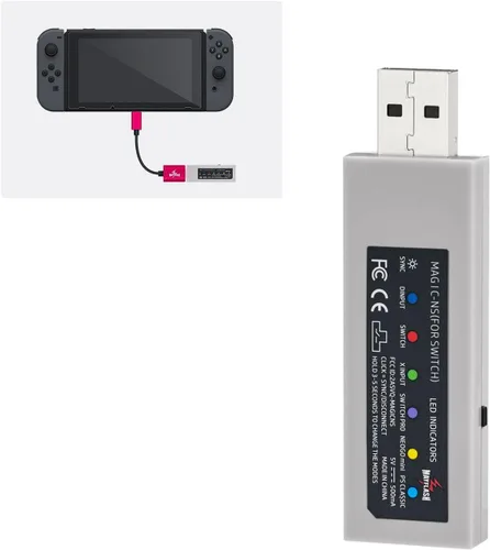 Vista 8 de Mcbazel Mayflash Magic-NS inalámbrico PS5 PS4 PS3 Switch Pro Controller Fighting Stick Adapter para Nintendo Switch PC, NeoGeo Mini con USB a tipo C
