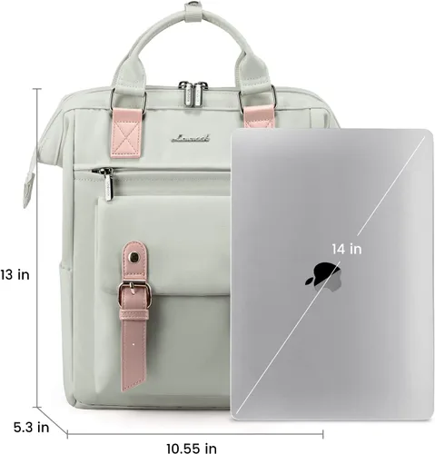 Vista 5 de LOVEVOOK Mini mochila para mujer, Gris-Rosa, Mini mochila