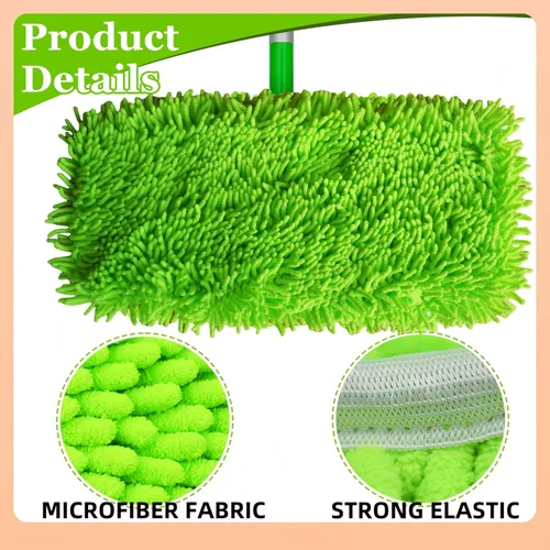 Vista 4 de Almohadillas reutilizables de felpilla compatibles con trapeadores Swiffer Sweeper de 10-12 pulgadas