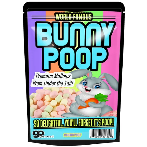 Vista 9 de Malvaviscos de caca de conejo, divertido regalo de broma de dulces de Pascua, mini bolsas de bocadillos de malva coloridas, rellenos de cesta