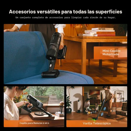 Vista 8 de Roborock H60 Hub Ultra Aspiradora Inalámbrica con Estación de Vaciado Automático, Aspiradora de Mano con Succión Mejorada de 210AW para el Hogar