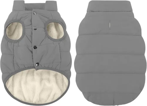 Vista 14 de ASENKU Abrigo de invierno para perro, resistente al viento, chaqueta de forro polar impermeable, ropa para mascotas para perros pequeños, medianos