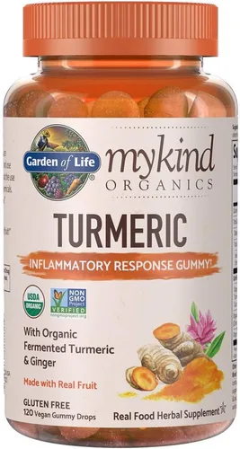 Vista 2 de Garden of Life Organics - Gomitas de respuesta inflamatoria de cúrcuma, 120 unidades y código de vitaminas de zinc crudo de alta potencia, 60