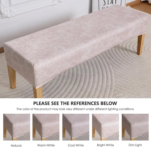 Vista 4 de FORCHEER Funda para Banco de Comedor de Tela de Cuero Sintético Innovadora Funda Deslizable para Banco para Sala de Estar Lavable Funda para Otomán