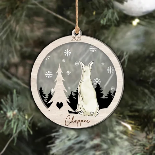 Vista 308 de Nazenti Adorno de Navidad conmemorativo personalizado, regalo personalizado de recuerdo de perro, condolencias por pérdida de mascotas, sabueso