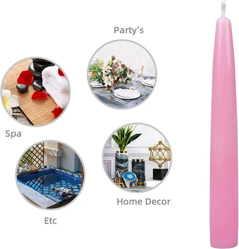 Vista 8 de Velas cónicas de 12 piezas, 6 pulgadas, color rosa, 12 unidades (paquete de 1)