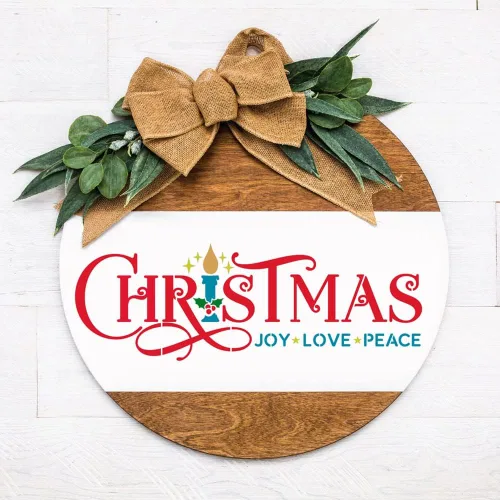 Vista 6 de Plantillas navideñas para pintar en madera, porche, plantilla navideña grande Believe Xmas Holiday para felpudos, cristal de ventanas, telas