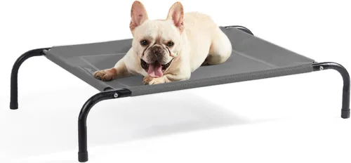 Vista 26 de Bedsure Camas elevadas para perros al aire libre para perros pequeños, cama portátil elevada para mascotas con hamaca para mascotas con patas Gris