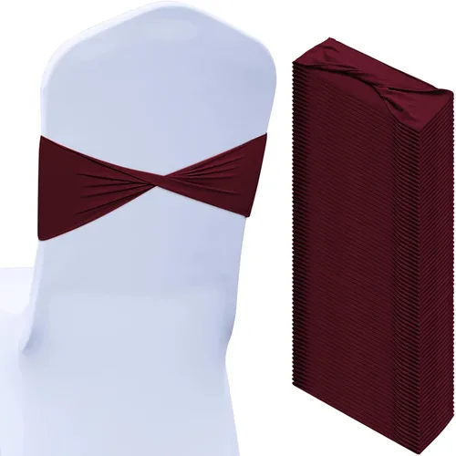 Vista 8 de Kinlop 50 Piezas Bandas de Spandex para Sillas Lazos Bandas para Sillas Bandas Deslizantes para Fundas Bandas Elásticas Lazos Sin Hebilla Azul