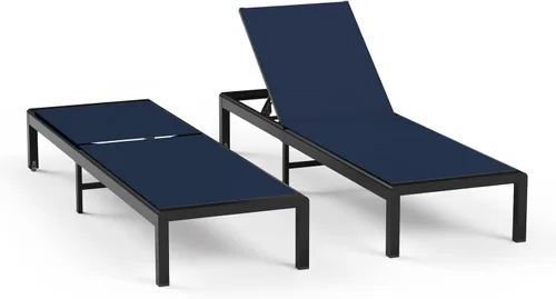 Vista 13 de Tumbona de aluminio para patio al aire libre con ruedas, color Caqui