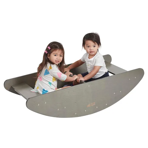 Vista 10 de ECR4Kids Mecedora y centro de juegos de escalones, de madera, muebles Montessori, Grey Wash