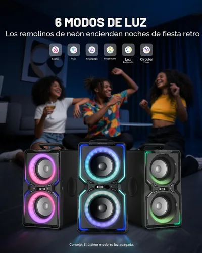 Vista 6 de Hotlemon Altavoz Bluetooth grande: 240 W pico potente sonido fuerte con graves profundos, tiempo de reproducción de 15 horas, carga rápida, TWS