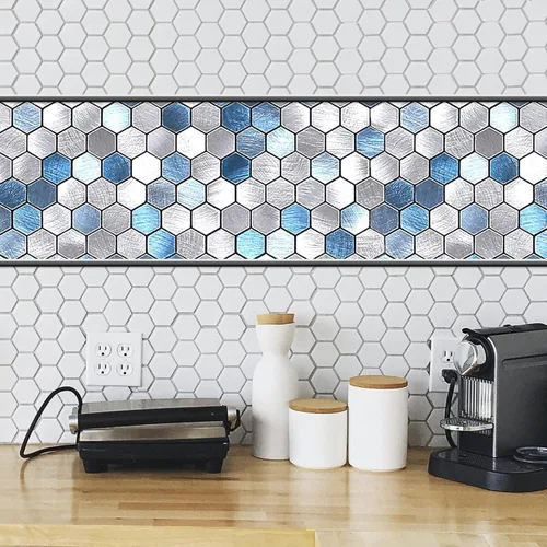Vista 3 de Art3dwallpanels Moldura Flexible de 10 Pies para Despegar y Pegar para Borde de Azulejos de Salpicadero, Moldura de Pared Autoadhesiva para Negro