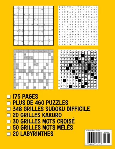 Vista 2 de Grand Livre D'activités Pour Adultes Jeux Diabolique & Tome 2 livre de jeux adulte logique Mots Croisé Mots Mêlés Sudoku Labyrinthe Kakuro