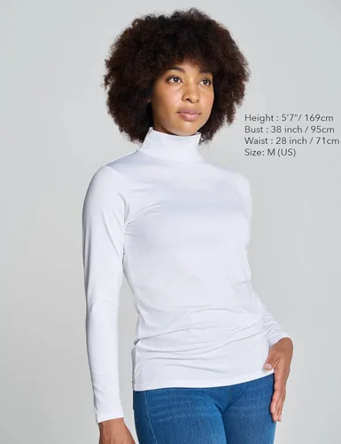 Vista 3 de LAPASA Women Mock Neck Thermal Underwear Top Undershirt Lightweight Midweight Fleece Lined Long Sleeve Base Layer L87L89