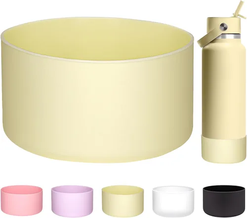 Vista 18 de WK IEASON Funda protectora de silicón base para botella de Hydro Flask de boca ancha/boca estándar, protector de fondo de silicón antideslizante