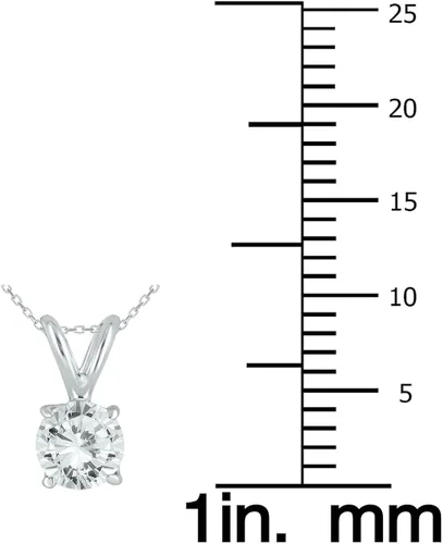 Vista 4 de SZUL 1 Carat Diamond Pendant and Earring Matching Set Available in 14K Yellow and White Gold