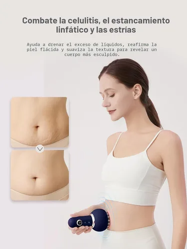 Vista 2 de Masajeador de drenaje linfático y herramienta de masaje anticelulitis, ayuda a reducir las estrías y la celulitis, para piernas, brazos y vientre