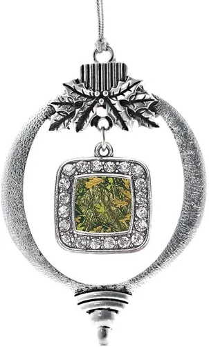 Vista 160 de Inspired Silver - Adorno con dije de reina de rodillo - Adornos navideños cuadrados de plata con joyas de circonita cúbica