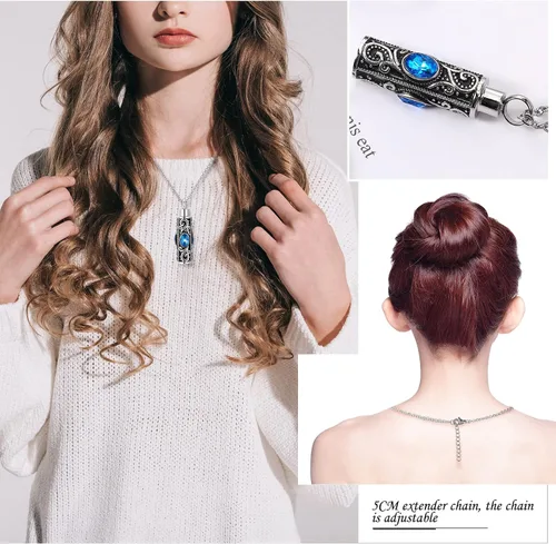 Vista 4 de Fumete 6 piezas de collar de cenizas, joyería de urna para cenizas humanas, colgante conmemorativo - para hombres y mujeres