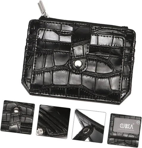 Vista 3 de TENDYCOCO 2 unids Multi-funcional Almacenamiento Impresiones de Cuero de Bambú Nudo Monedas Efectivo Monedero Monedero Cartera Cremallera Versátil