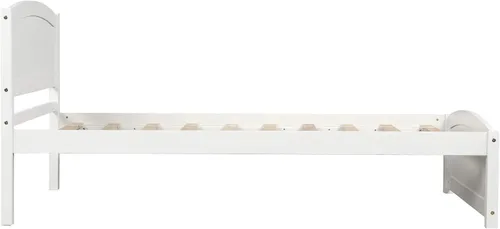 Vista 6 de Harper & Bright Designs Base de cama de plataforma individual, base de colchón y trineo con cabecero, estribo, soporte de listones de madera