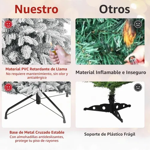 Vista 4 de SHareconn Árbol de Navidad de cedro flocado de 5 pies, 210 luces blancas cálidas y multicolor, diseño moderno de lujo con ramas nevadas flocadas