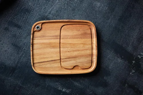 Vista 3 de Ironwood Gourmet Fort Worth Plato para Bistec con Canal para Jugos, Madera de Acacia, Juego de 4