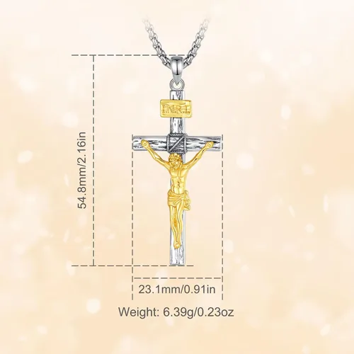 Vista 144 de Vito Collar de plata de ley 925 para mujeres y hombres, San Benito, crucifijo, Caravaca, San Cristóbal, San Judas, medalla patronal, amuleto
