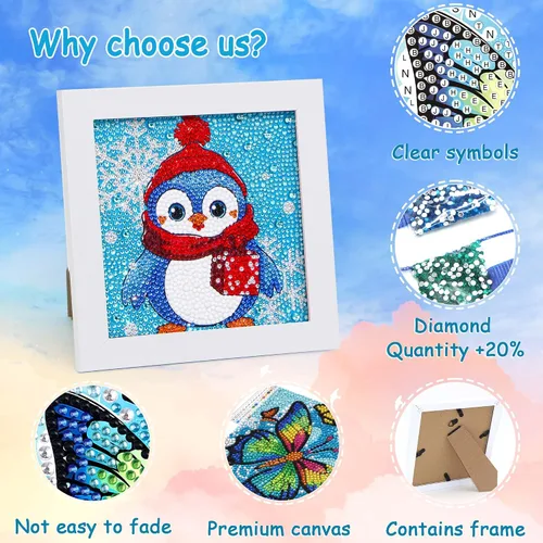Vista 4 de Libfx Kits de arte de diamantes para niños con marco de arte de diamantes para niñas, niños, principiantes, artes y manualidades de 8 a 12 años