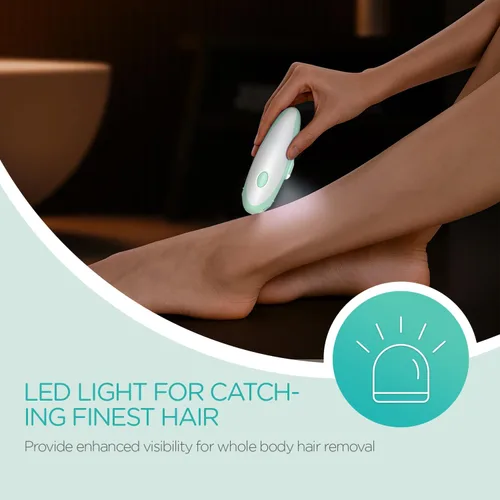 Vista 4 de Depiladoras para mujeres con 21 pinzas y luz LED, 2 velocidades de depilación facial inalámbrica para mujeres, depiladoras eléctricas recargables